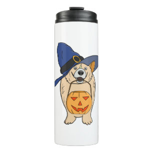 Pumpkin Witch Dog Thermal Tumbler