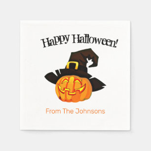 Pumpkin Witch Halloween Paper Party Napkins