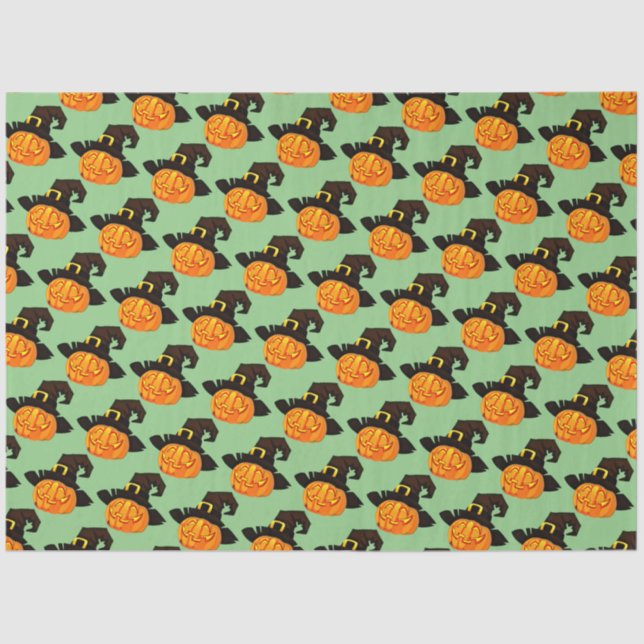 Pumpkin Witch  Halloween Tissue Paper (Front)