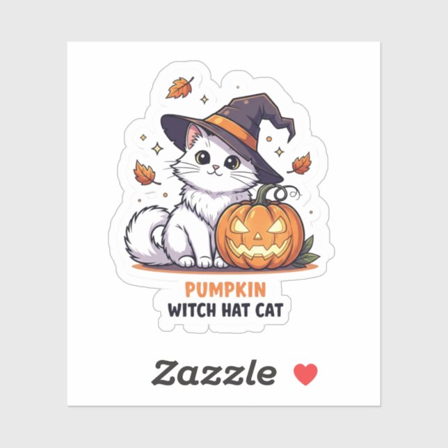 Pumpkin Witch Hat Cat – Cute Halloween (Sheet)