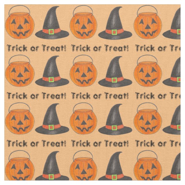 Pumpkin Witch Hat Orange Halloween Costume Fabric (Close Up)