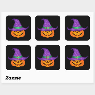 Pumpkin Witch Square Sticker