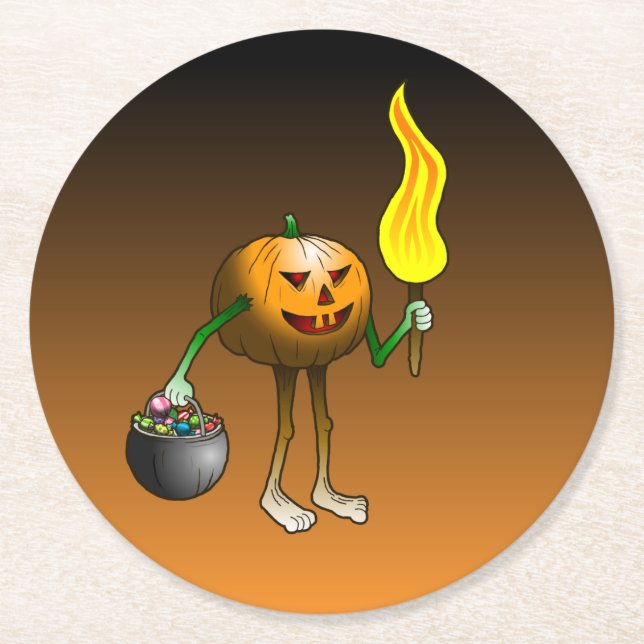 Pumpkin with a torch Coaster (Front)