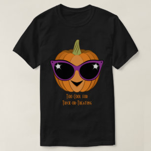 Pumpkin with Cool Retro Cat Sunglasses Halloween T-Shirt