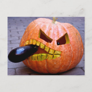 Pumpkin with Eggplant Postcard