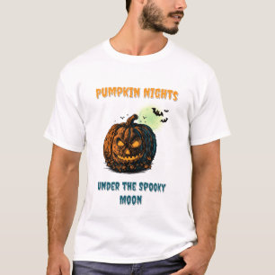 Pumpkin with Full Moon &  Halloween T-Shirt