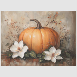 Pumpkin with Magnolia Blossoms Tissue Paper
