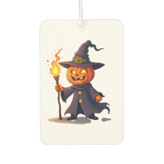 Pumpkin Wizard � Magical Halloween Sorcerer Tee Car Air Freshener