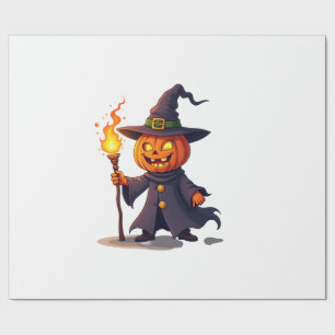 Pumpkin Wizard � Magical Halloween Sorcerer Tee Wrapping Paper