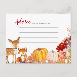 Pumpkin Woodland Animals Friends Advice Card