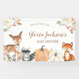 Pumpkin Woodland Baby Shower Large Banner