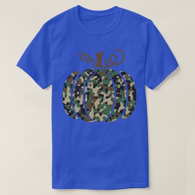 Pumpkin Woodland Camo Funny Pumpkin T-Shirt (Design Front)