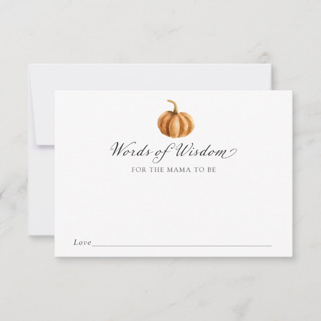 Pumpkin Words of Wisdom for the mum Invitation (Front)