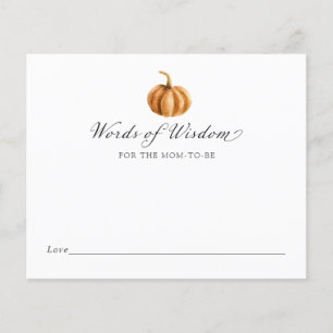 Pumpkin Words of Wisdom for the Mum to Be