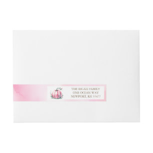 Pumpkin Wrap Around Label - Pink Stripes