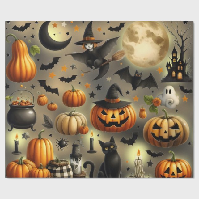 Pumpkin wrapping paper (Flat)