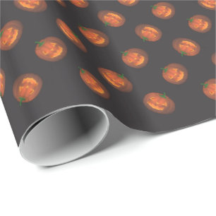Pumpkin Wrapping Paper Jack-O-Lantern Gift Paper
