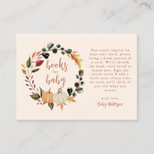 Pumpkin Wreath Baby Shower Books for baby Enclosure Card