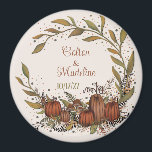 Pumpkin Wreath Inspirivity Wedding Autumn Magnet<br><div class="desc">This pretty Autumn wedding magnet features your names and date. The hand-drawn pumpkins and sprigs give it a fall look that is perfect for the cooler season. Find beautiful matching items in the “Pumpkin Wreath.” Inspirivity Collection. Don’t forget to check out Inspirivity on Facebook and Instagram and give us a...</div>