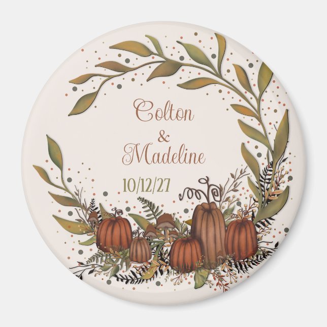 Pumpkin Wreath Inspirivity Wedding Autumn Magnet (Front)