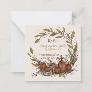 Pumpkin Wreath Inspirivity Wedding Autumn rsvp Card