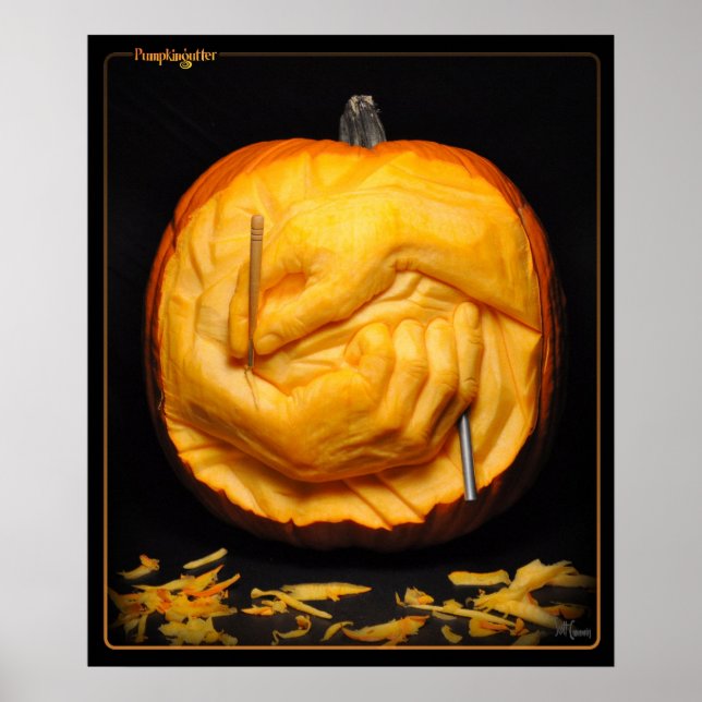 Pumpkingutter Poster - Carving Hands (Front)