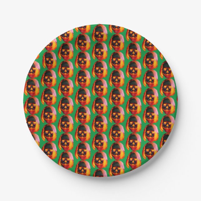 Pumpkinhead Self Portrait Paper Plate (Front)