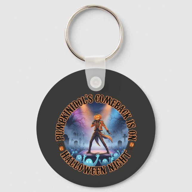 Pumpkinidol Halloween Concert Ghost Fans Spooky  Key Ring (Front)