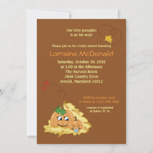 Pumpkins 5x7 Fall Autumn Baby Shower Invitation