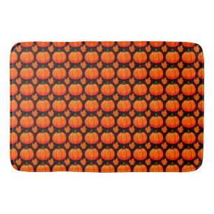 Pumpkins and Autumn Leaves Bath Mat