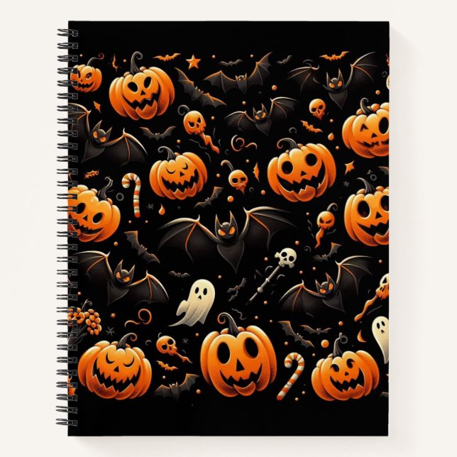 Pumpkins and bats notebook (Front)