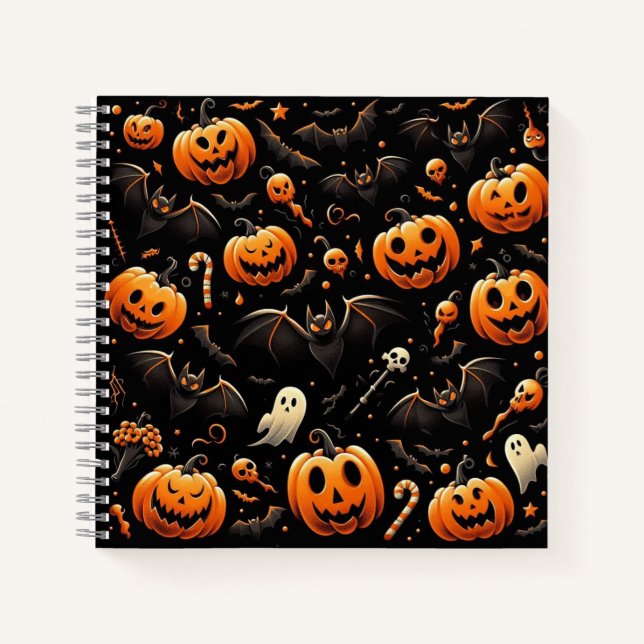 Pumpkins and bats notebook (Front)