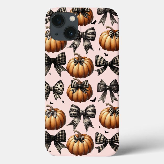 Pumpkins and Bows iPhone Case- Halloween Fall Pink Case-Mate iPhone Case (Back)