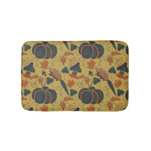 Pumpkins and carrots seamless pattern bath mat