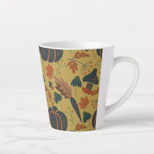 Pumpkins and carrots seamless pattern latte mug