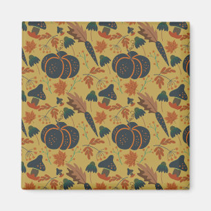 Pumpkins and carrots seamless pattern magnet