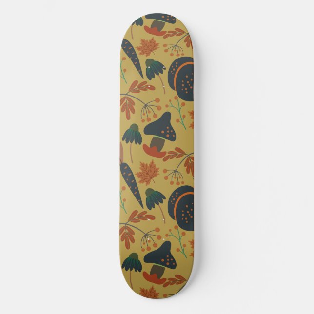 Pumpkins and carrots seamless pattern skateboard (Front)