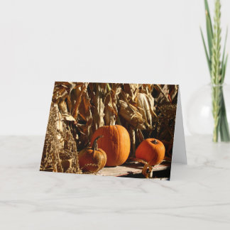 Pumpkins and Corn Card