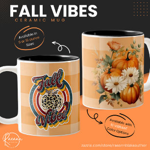 Pumpkins and Flower Fall Vibes Ceramic Mug