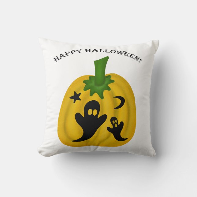 Pumpkins and ghosts cushion (Front)