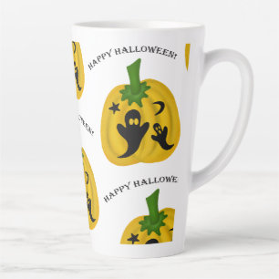 Pumpkins and ghosts latte mug