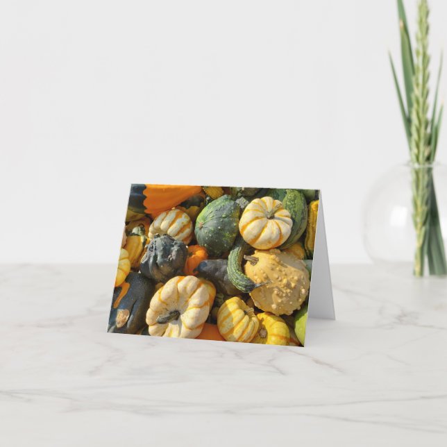 Pumpkins and Gourds Autumnal Card (Front)