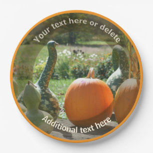 Pumpkins And Gourds Personalized Party   Paper Plate
