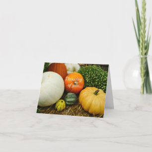 Pumpkins And Gourds Thinking Of You Card