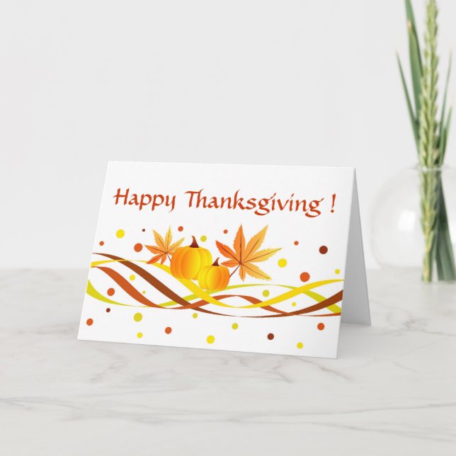 Pumpkins and leaves - Card (Front)
