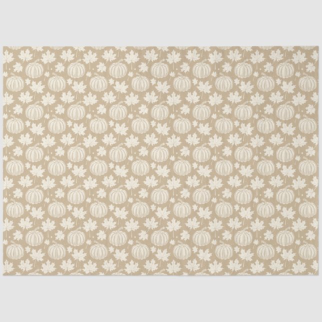 Pumpkins and Leaves Tissue Paper (Front)