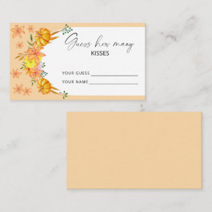 Pumpkins and lilies - guess how many kisses enclosure card