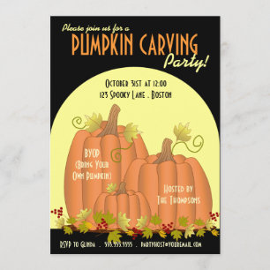 Pumpkins and Moonlight Party Invitation