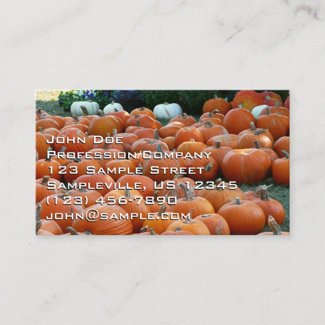 Pumpkins and Mums Autumn Harvest Photography Business Card (Front)