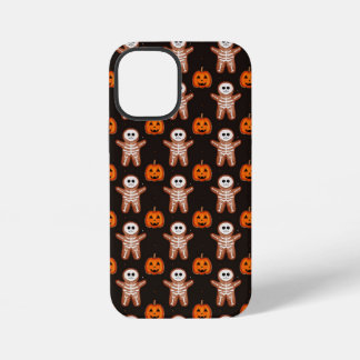 Pumpkins and Skeleton Gingerbread Halloween Design iPhone 12 Mini Case